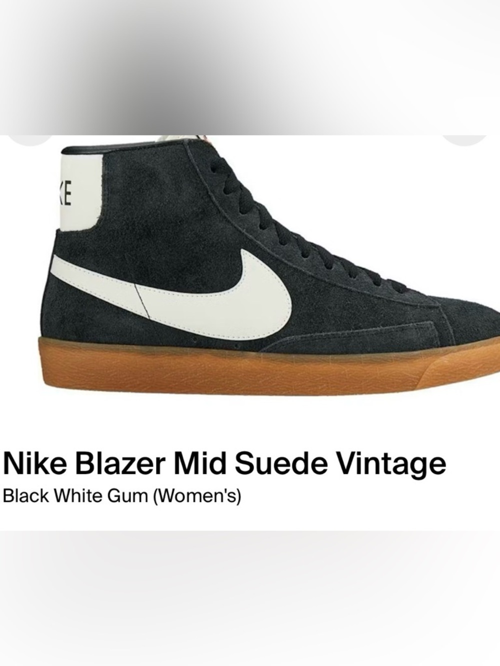 Nike Blazer Mid Suede - Black/White/Gum